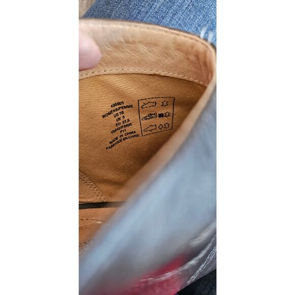 Land's End Rowe Back Zip Leather Stacked Heel Ankle Booties Women Size 7B Black - Picture 6 of 8